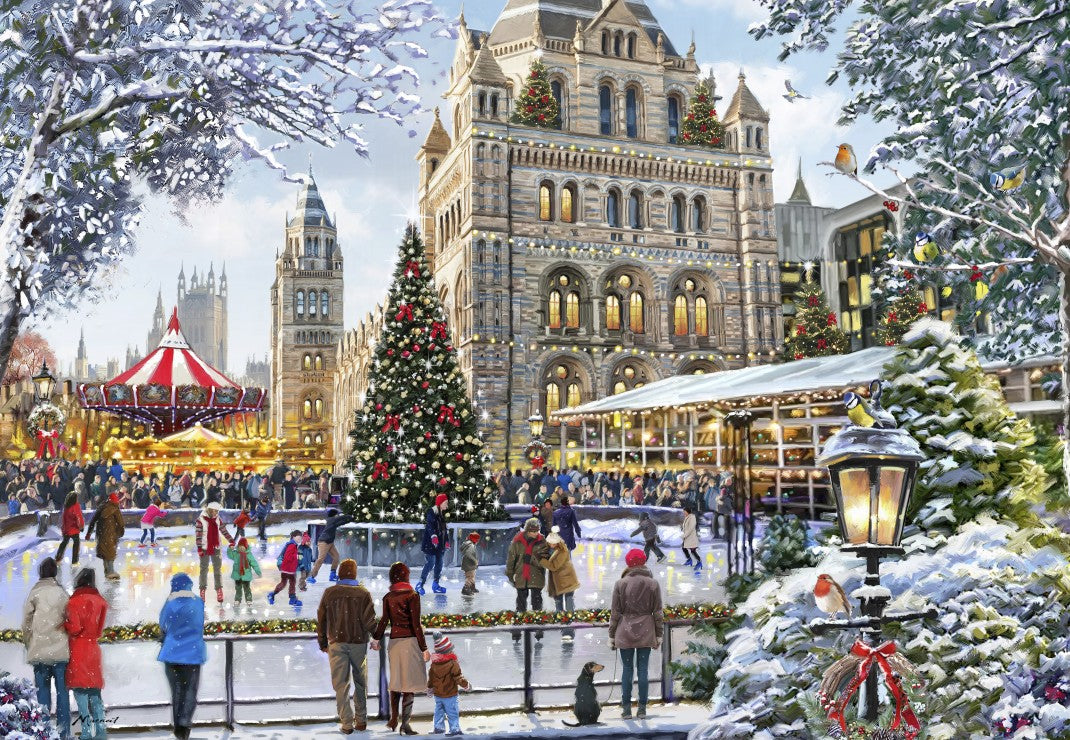 Skating Outside Natural History Museum – 1000 Piece Jigsaw Puzzle (Bluebird)