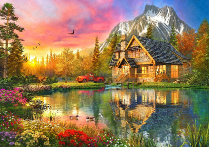 Bluebird - The Mountain Cabin - 1000 Piece Jigsaw Puzzle