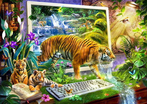 Tiger coming to Life – 1500 Piece Jigsaw Puzzle (Bluebird)