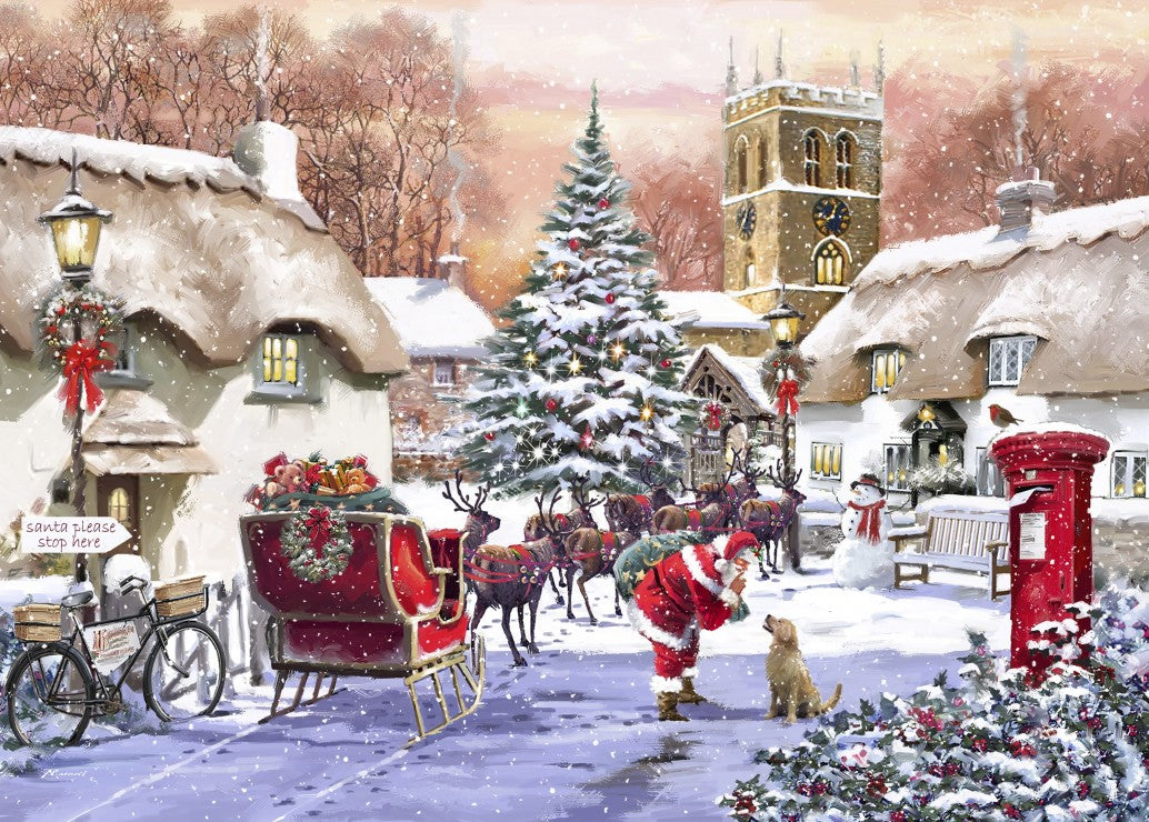 Village and Santa – 500 Piece Jigsaw Puzzle (Bluebird)