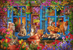 Window Shelf Cats - 1000 Piece Jigsaw Puzzle (Bluebird Puzzle)