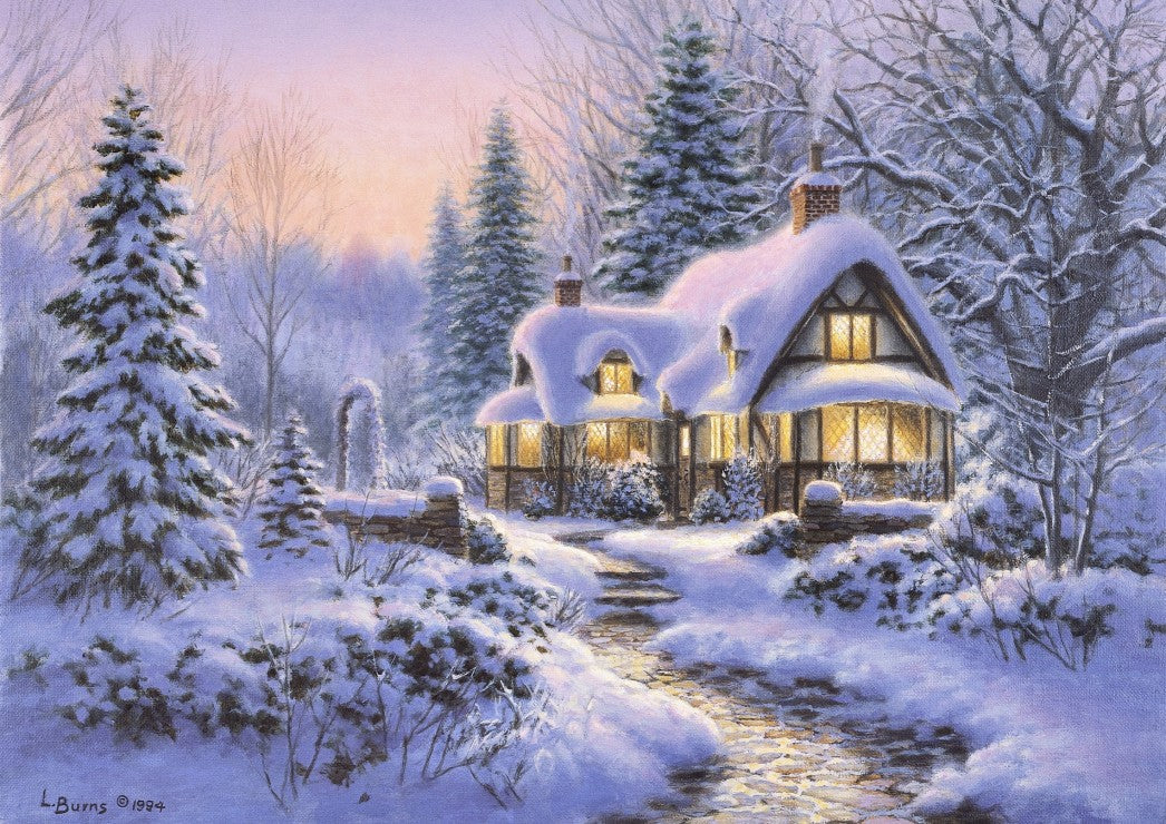 Winter's Blanket Wouldbie Cottage – 500 Piece Jigsaw Puzzle (Bluebird)