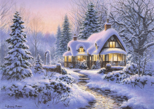 Bluebird - Winter's Blanket Wouldbie Cottage - 500 Piece Jigsaw Puzzle