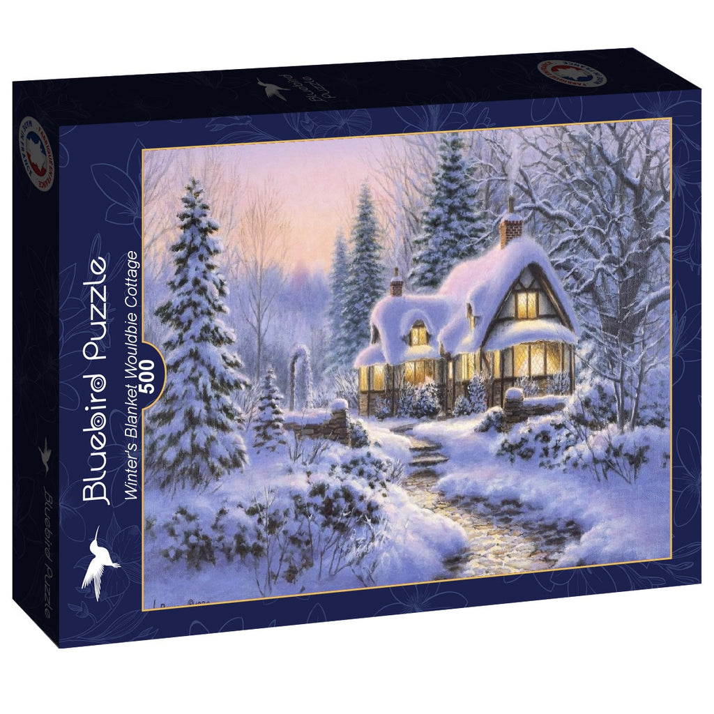 Winter's Blanket Wouldbie Cottage – 500 Piece Jigsaw Puzzle (Bluebird)
