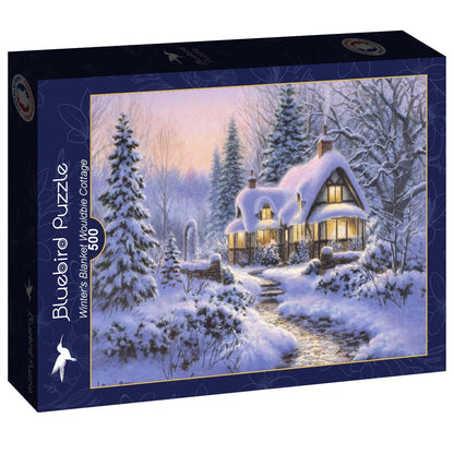 Bluebird - Winter's Blanket Wouldbie Cottage - 500 Piece Jigsaw Puzzle