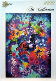 Box, straight on: Colourful Flowers and Butterflies - 1000 Piece Jigsaw Puzzle (Grafika)