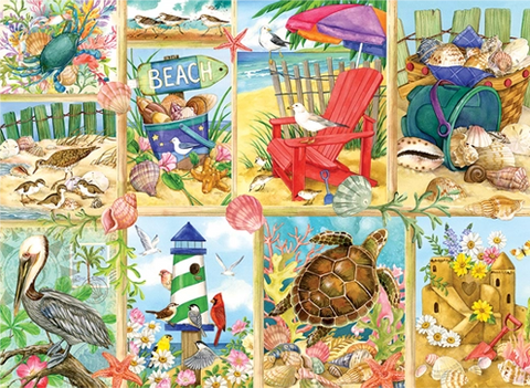 Beach Days Collage - 500 Piece Jigsaw Puzzle (Cobble Hill)