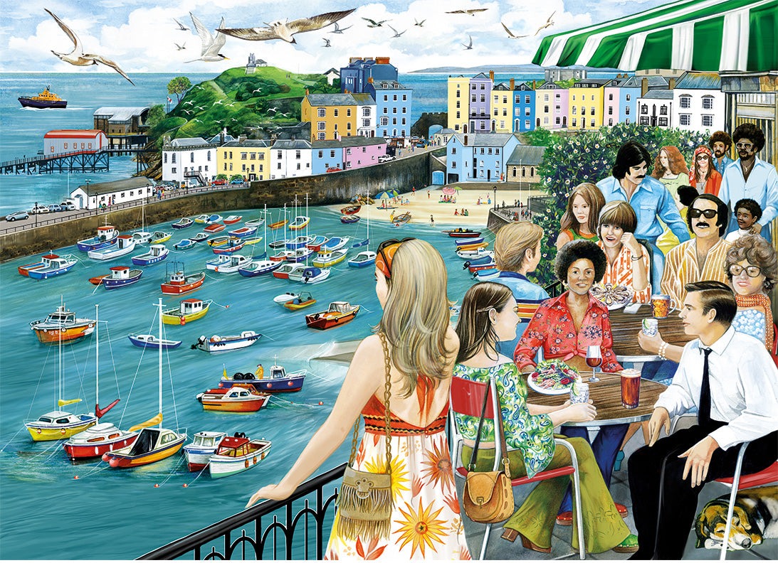 Artwork: Gibsons - Dining at Tenby - 1000 Piece Jigsaw Puzzle