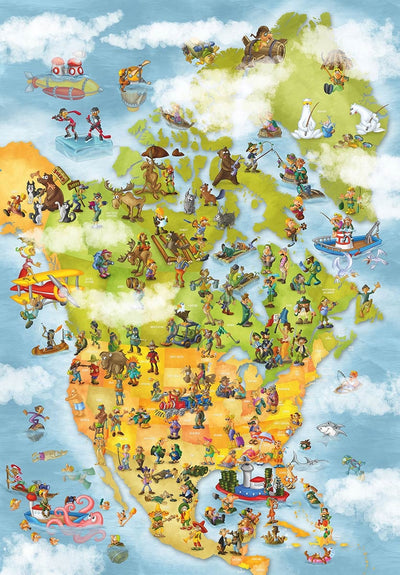 Cartoon Collection: USA – 1000 Piece Jigsaw Puzzle (Dtoys)