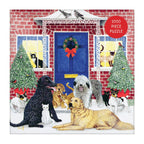 Puzzle in progress: Christmas Cottage Square Boxed – 1000 Piece Jigsaw Puzzle (Galison)