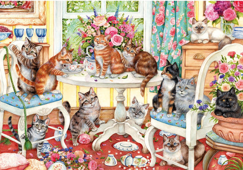 Artwork: Tails From The Tea Party by Debbie Cook - 500 Piece Jigsaw Puzzle (Gibsons)