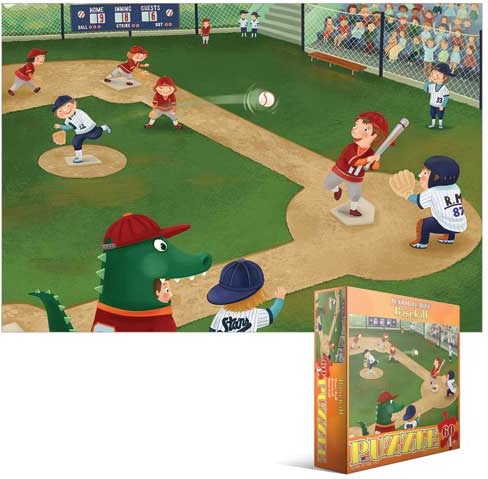 Artwork: Eurographics 6060-0484 Junior League Baseball 60 piece jigsaw puzzle