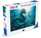 Enchanted Depths: Dragon, Mermaid and Turtle - 1000 Piece Jigsaw Puzzle (Ravensburger)