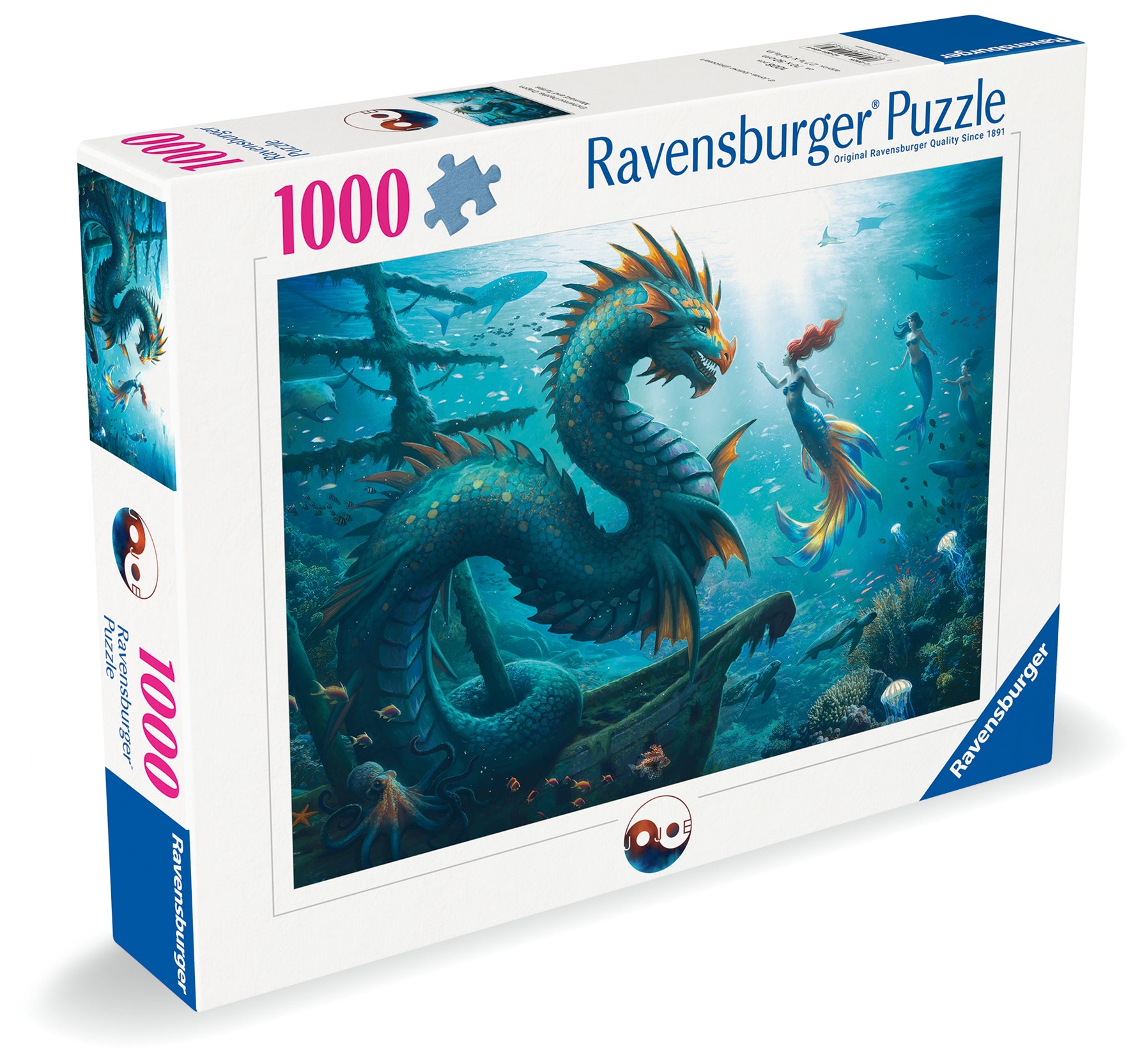 Enchanted Depths: Dragon, Mermaid and Turtle - 1000 Piece Jigsaw Puzzle (Ravensburger)