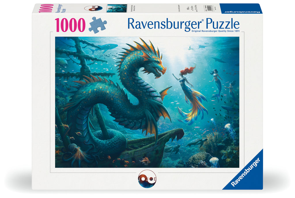 Enchanted Depths: Dragon, Mermaid and Turtle - 1000 Piece Jigsaw Puzzle (Ravensburger)