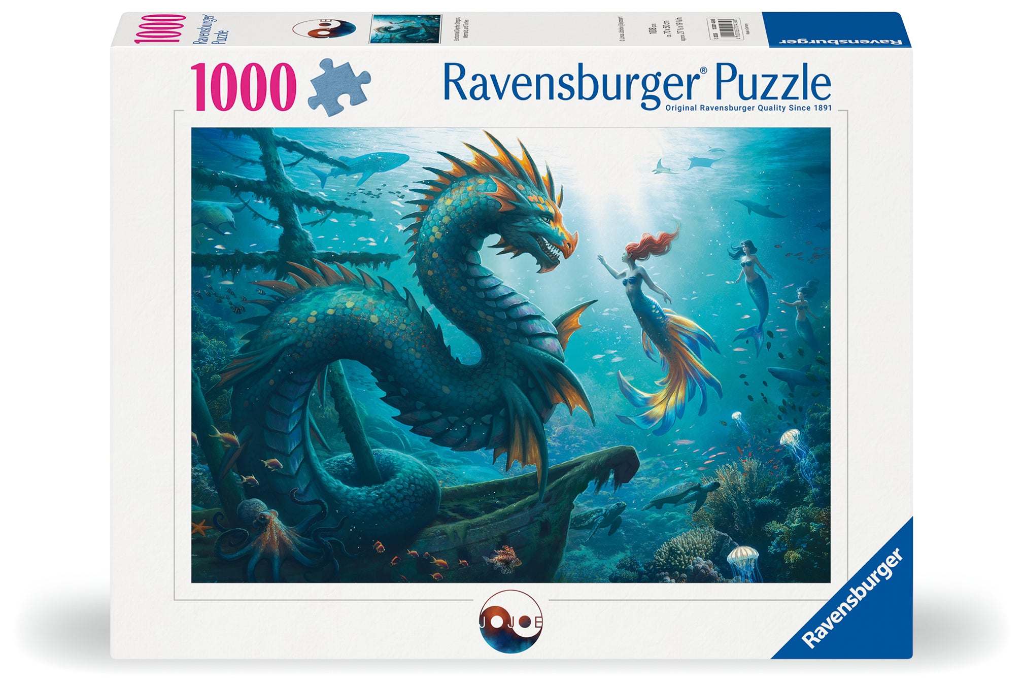 Enchanted Depths: Dragon, Mermaid and Turtle - 1000 Piece Jigsaw Puzzle (Ravensburger)