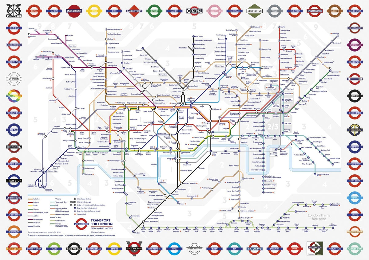 Artwork: TfL London Tube Map – 500 Piece Jigsaw Puzzle (Gibsons)