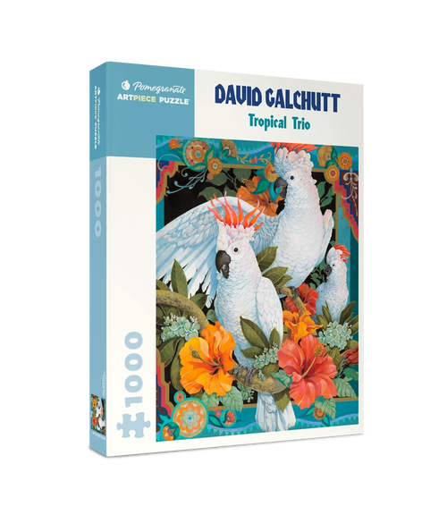 Tropical Trio by David Galchutt – 1000 Piece Jigsaw Puzzle (Pomegranate) - Completed Puzzle