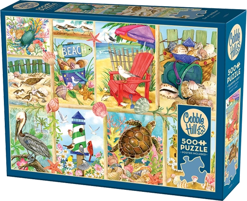 Beach Days Collage - 500 Piece Jigsaw Puzzle (Cobble Hill)