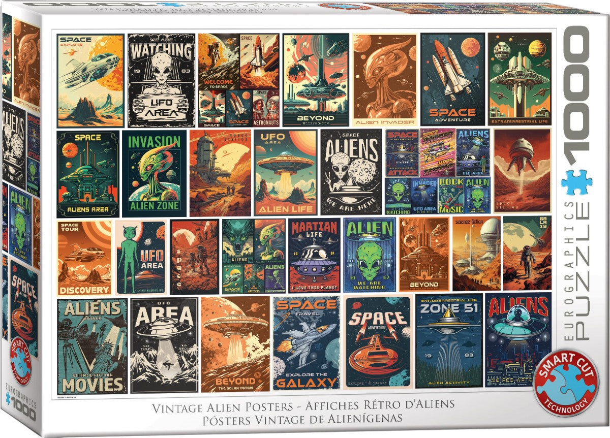 Vintage Alien Posters – 1000 Piece Jigsaw Puzzle (Eurographics)