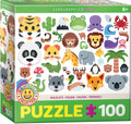 Eurographics - Emojipuzzle-Wild Animals - 100 pieces