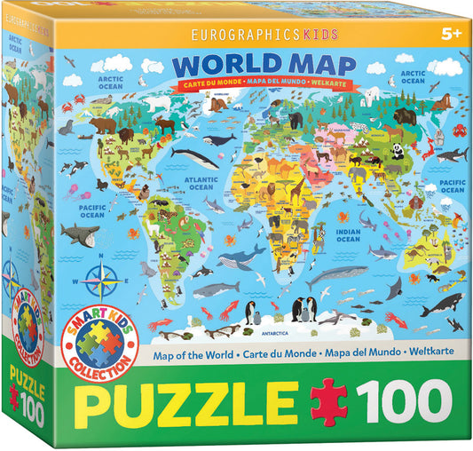 Eurographics - Illustrated Map of the World - 100 pieces