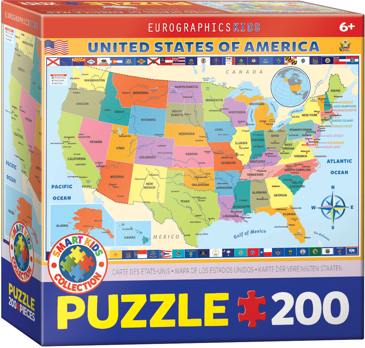 Eurographics - Map of the US - 200 pieces