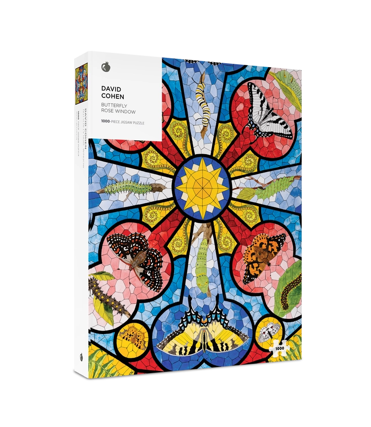 Butterfly Rose Window by David Cohen - 1000 Piece Jigsaw Puzzle (Pomegranate)
