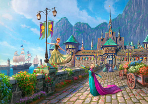 Disney Frozen Celebrating in Arendelle by Thomas Kinkade – 1000 Piece Jigsaw Puzzle (Schmidt)