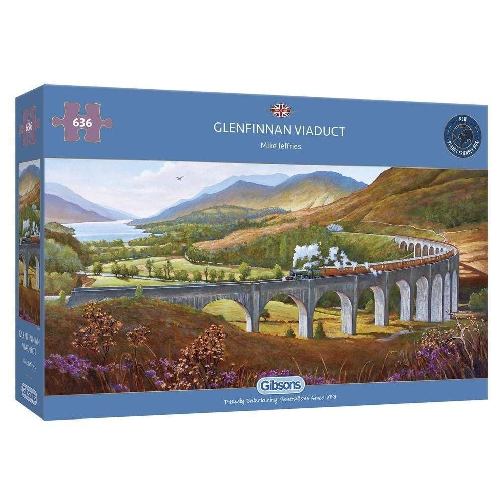 Glenfinnan Viaduct by Mike Jeffries - 636 Piece Jigsaw Puzzle (Gibsons) - Completed Puzzle