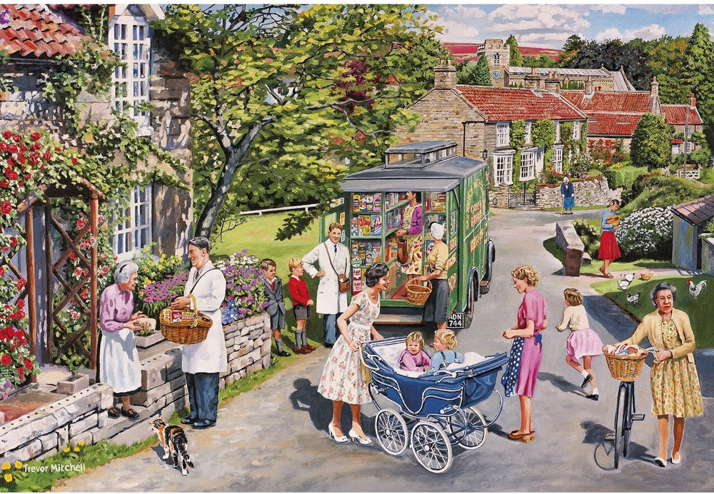 Artwork, puzzle 3 of 4: Mitchell's Mobile Shop – 4 x 500 Piece Jigsaw Puzzles (Gibsons)