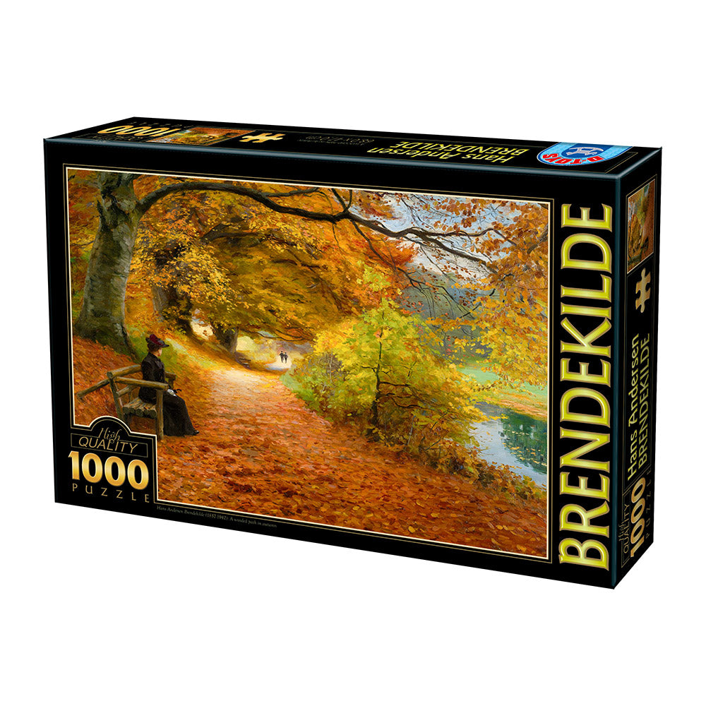 A Wooded Path in Autumn by Hans Andersen Brendekilde – 1000 Piece Jigsaw Puzzle (Dtoys)