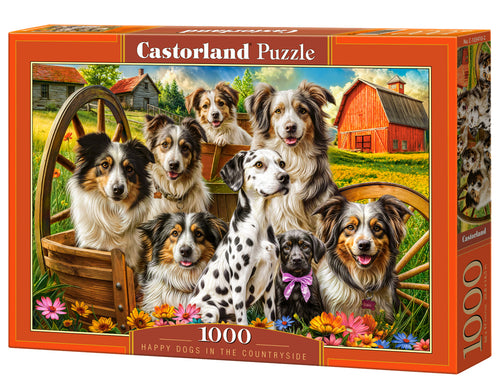 Happy Dogs In The Countryside - 1000 Piece Jigsaw Puzzle (Castorland)