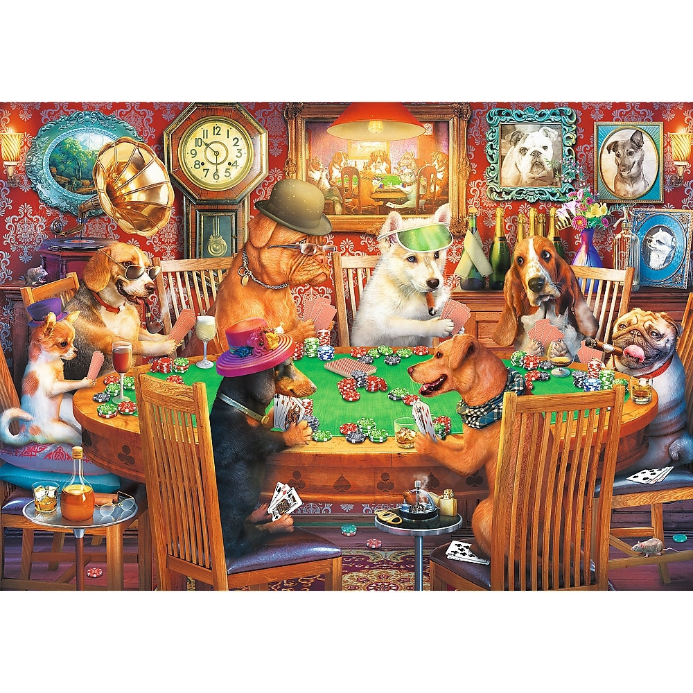 Hidden Shapes – Game Night Dogs – 1000 Piece Jigsaw Puzzle (Trefl)