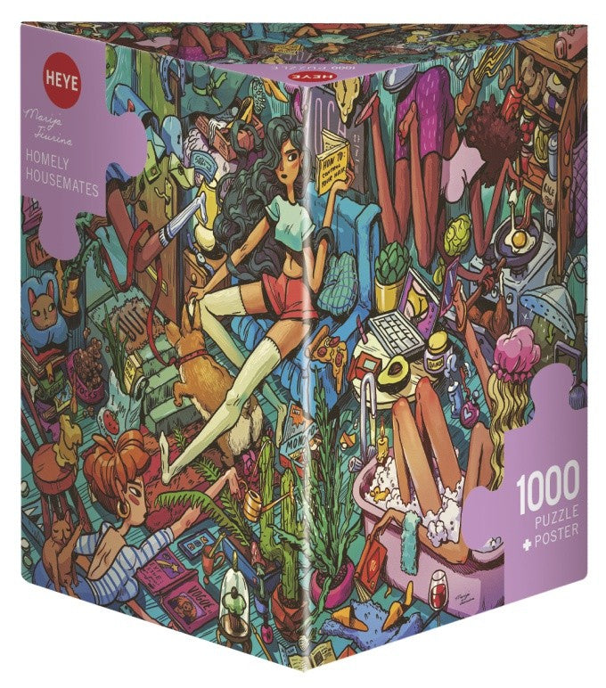 Homely Housemates by Marija Tiurina – 1000 Piece Jigsaw Puzzle + Poster (Heye)