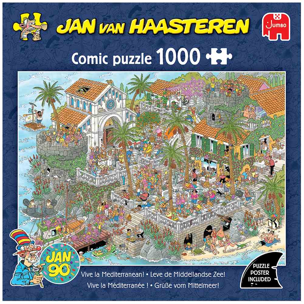 Pre-order: Vive La Mediterranean by Jan van Haasteren - 1000 Piece Jigsaw Puzzle (Jan van Haasteren)