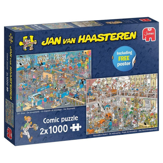 Jan Van Haasteren - How Not to DIY - 2 x 1000 Piece Jigsaw Puzzle