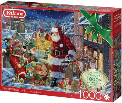 Falcon De Luxe - Christmas Eve - 2 x 1000 Piece Jigsaw Puzzles