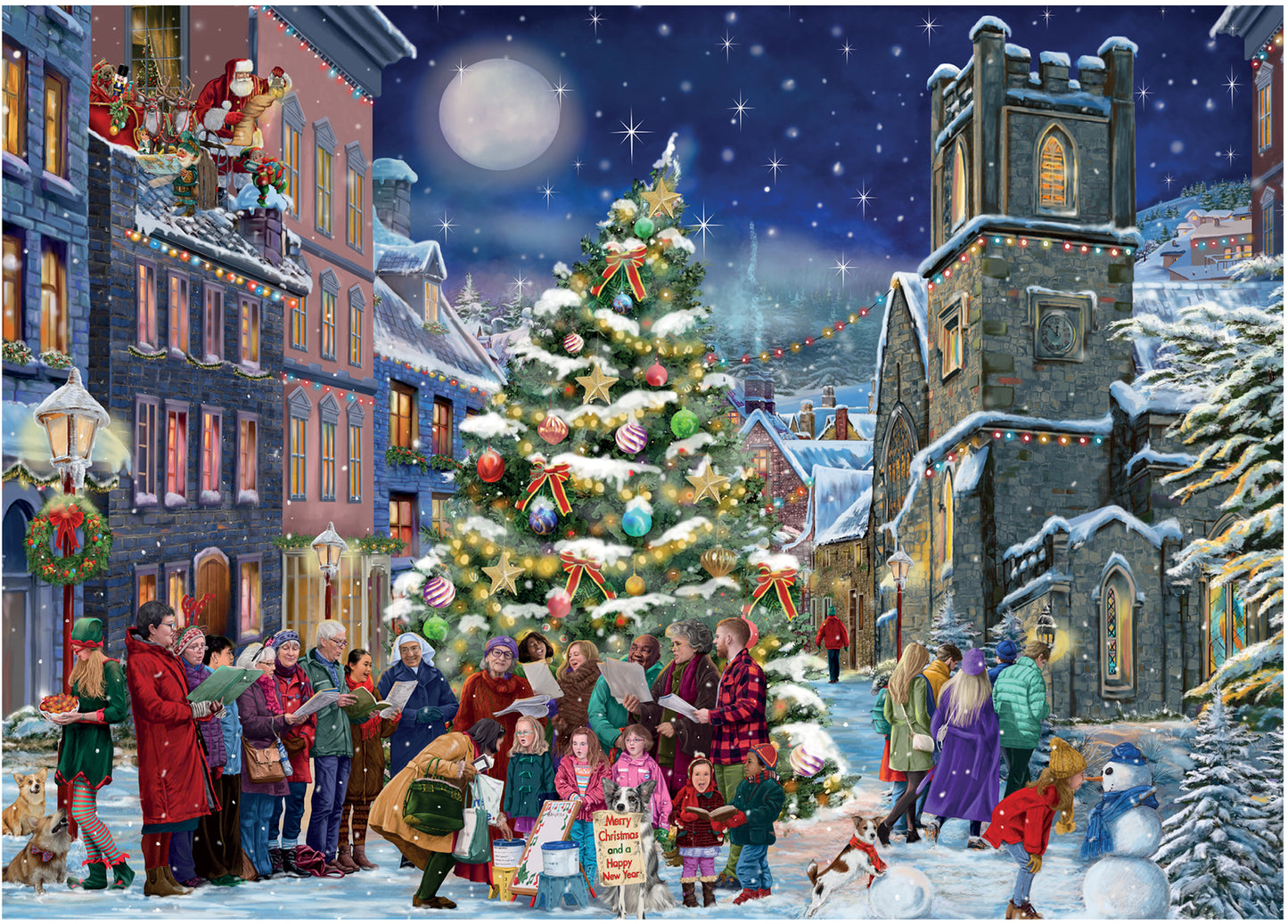 Falcon De Luxe - Christmas Eve - 2 x 1000 Piece Jigsaw Puzzles