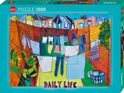In The Courtyard - 1000 Piece Jigsaw Puzzle (Heye) - Completed Puzzle