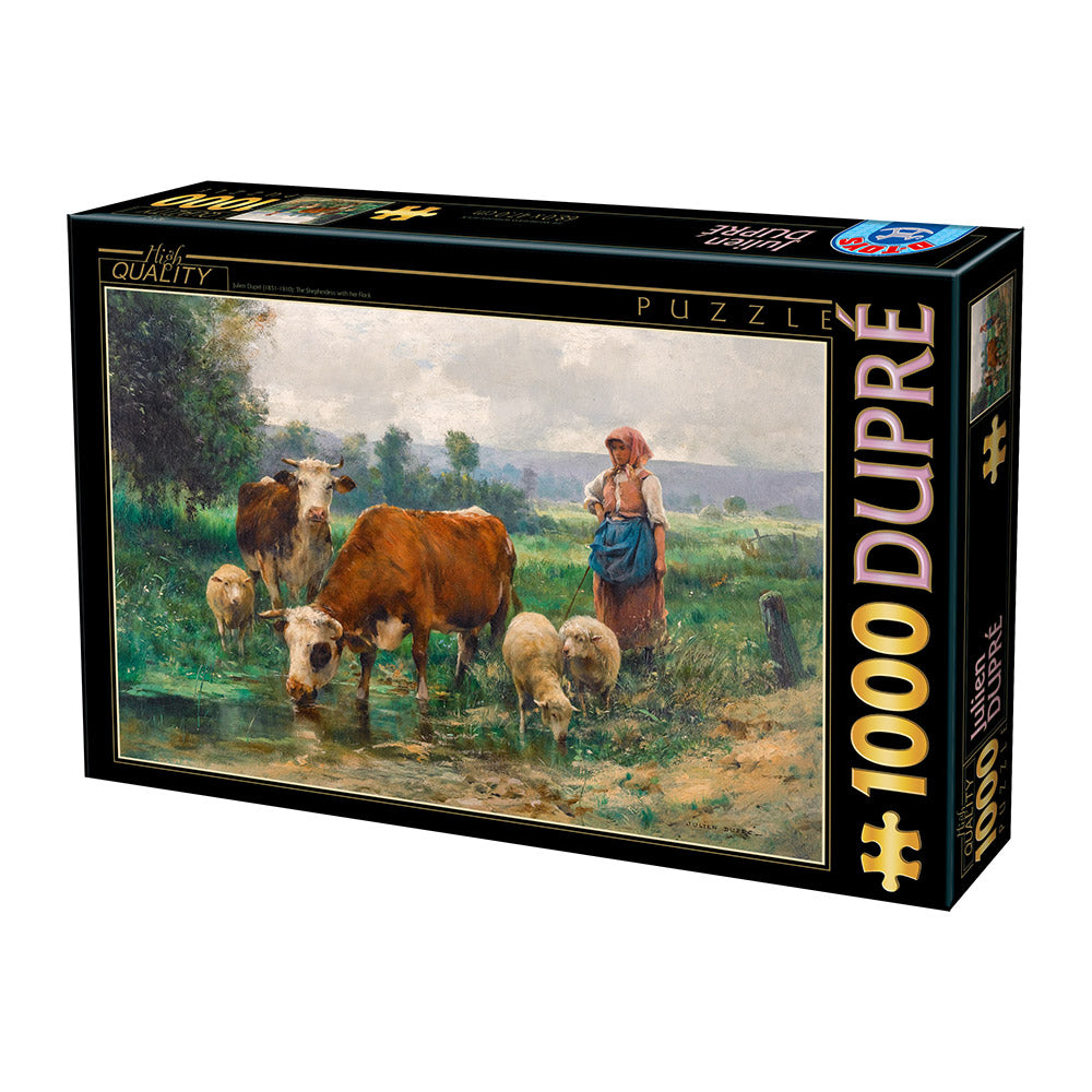 A Shepherdess with her Flock by Julien Dupré – 1000 Piece Jigsaw Puzzle (DToys)