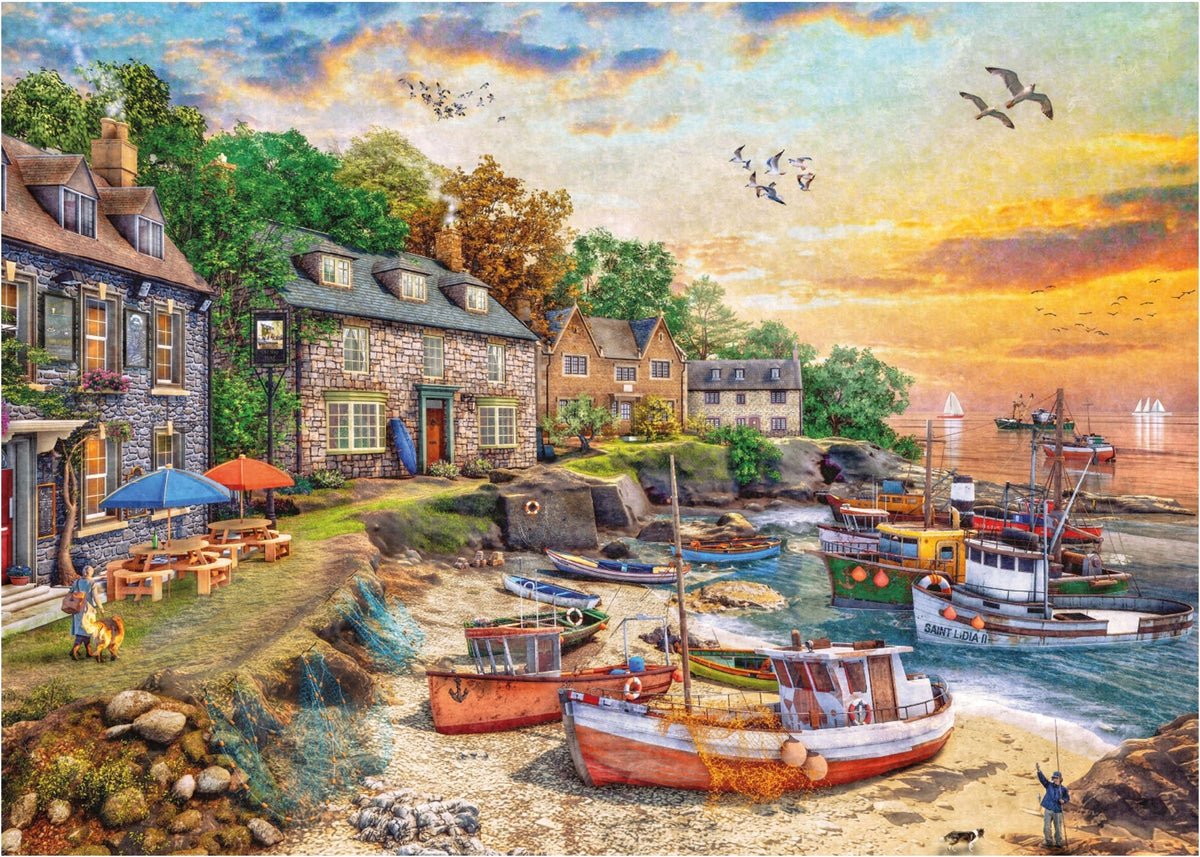 Artwork: Harbour Cottage – 1000 Piece Jigsaw Puzzle (Falcon de luxe)