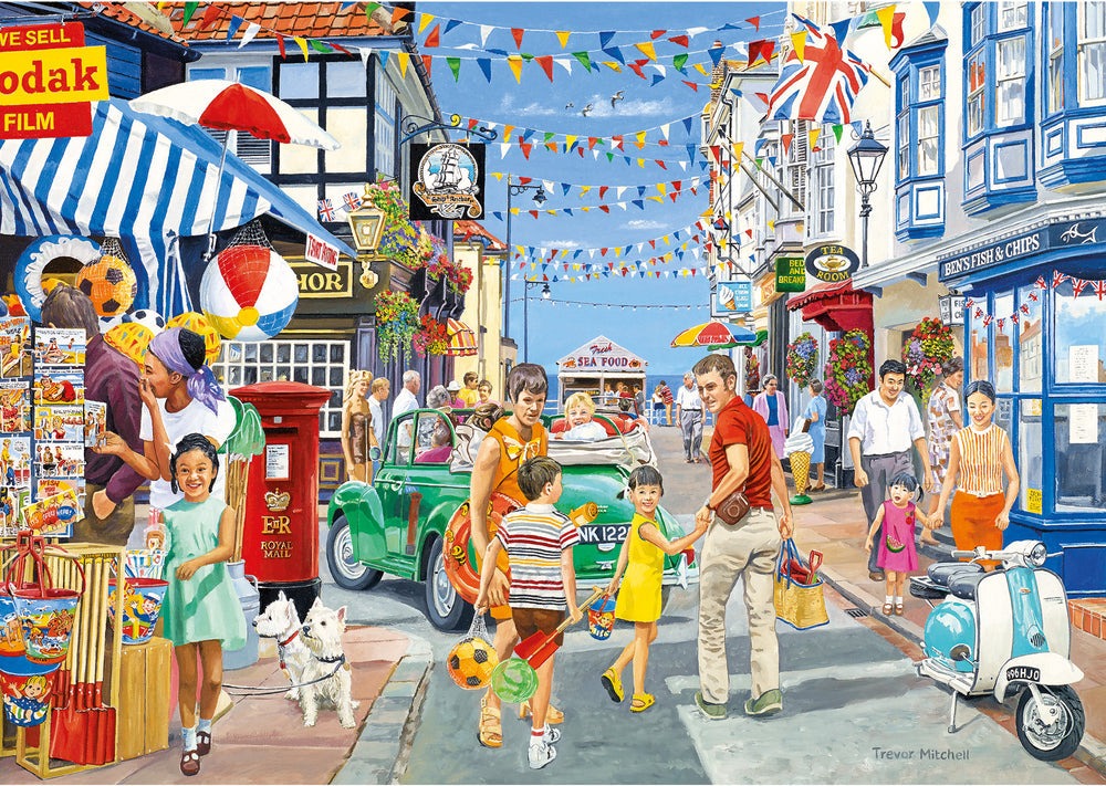 Artwork, puzzle 1 of 4: Wish you Were Here – 4 x 500 Piece Jigsaw Puzzles (Gibsons)
