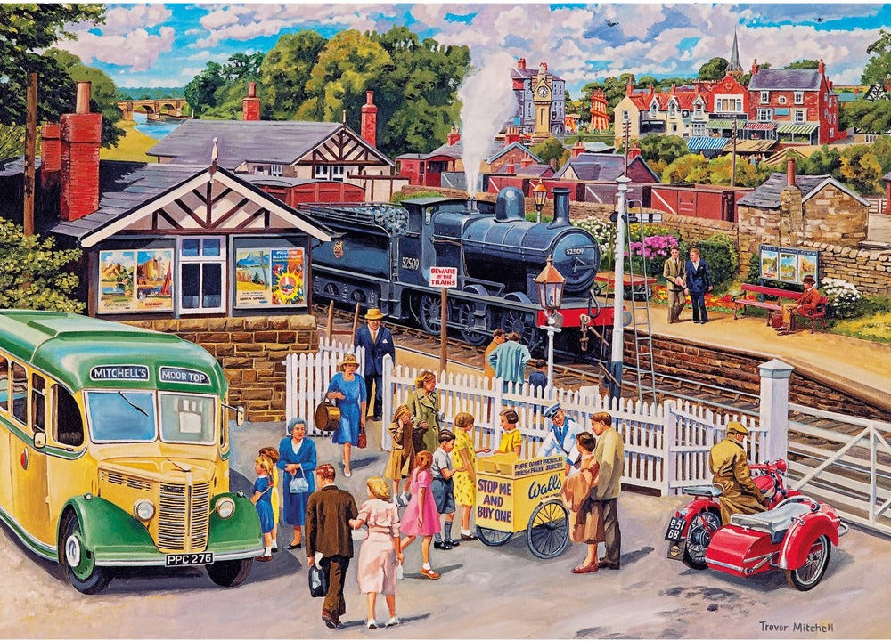 Artwork: Treats at the Station – 1000 Piece Jigsaw Puzzle (Gibsons)