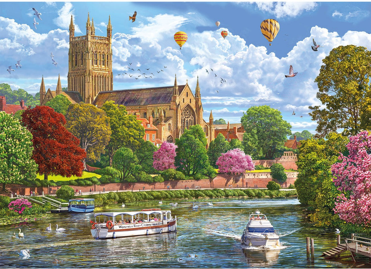 Artwork: Worcester From the River by Steve Crisp - 1000 Piece Jigsaw Puzzle (Gibsons)