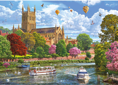 Artwork: Worcester From the River by Steve Crisp - 1000 Piece Jigsaw Puzzle (Gibsons)