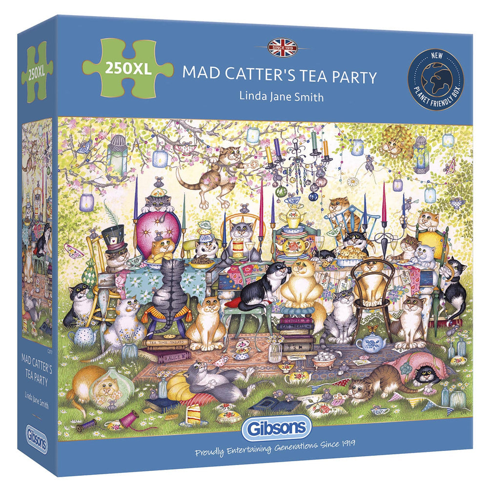 Mad Catter's Tea Party – 250 Piece Jigsaw Puzzle (Gibsons)