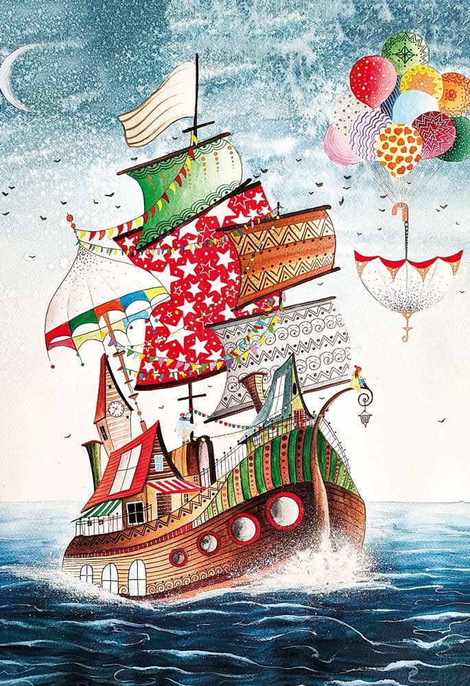 Free Ship by Nihal Çifter - 1000 Piece Jigsaw Puzzle (Magnolia Puzzles)