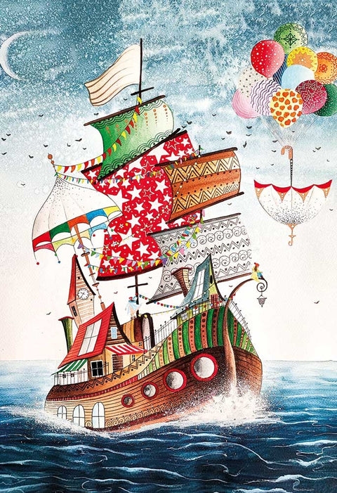Free Ship by Nihal Çifter - 1000 Piece Jigsaw Puzzle (Magnolia Puzzles)