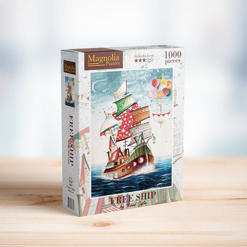 Free Ship by Nihal Çifter - 1000 Piece Jigsaw Puzzle (Magnolia Puzzles) - Completed Puzzle